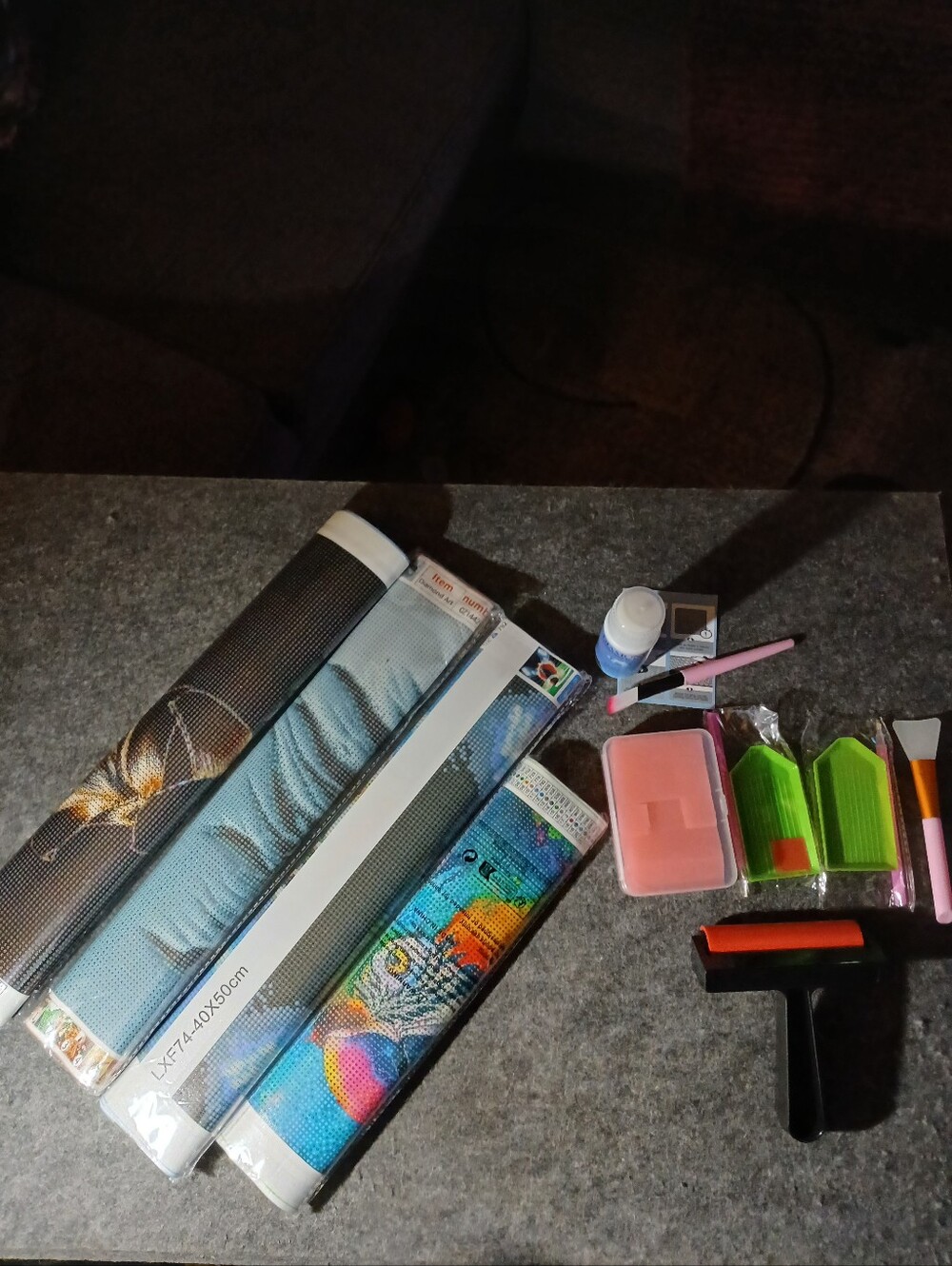 Lot Of 4 Large Diamond Painting Kits with Tools and Multiple Xtra Accesseries.